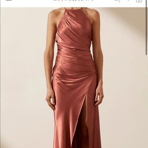 Shona Joy La Lune Square Neck Dress in Terracotta